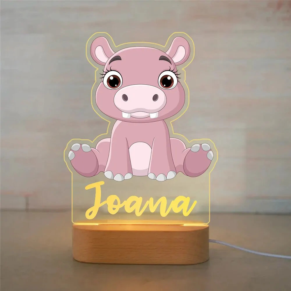 Veilleuse personnalisable hippopotame 
