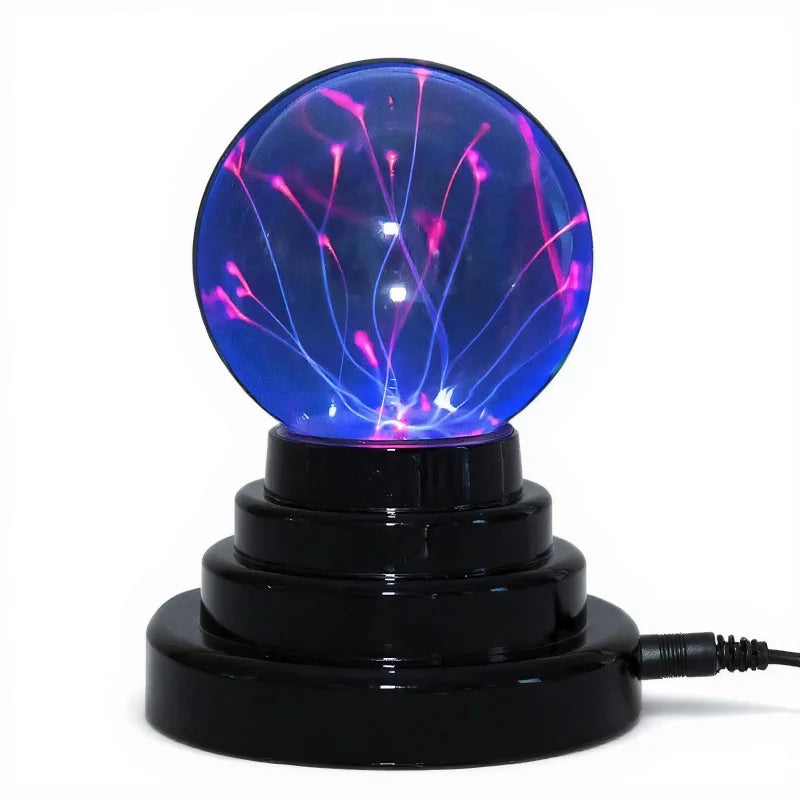 Veilleuse boule plasma bleu/rouge