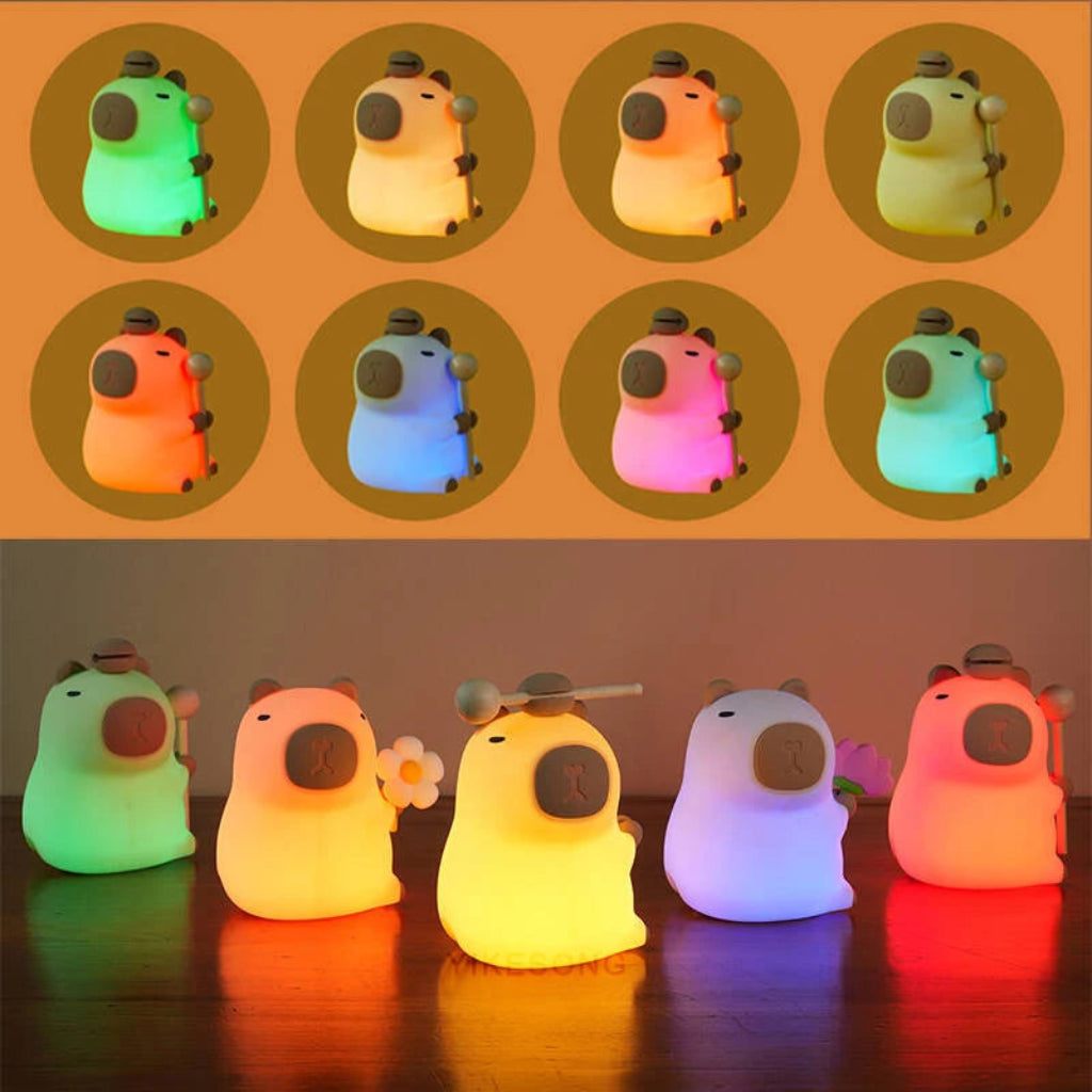 Veilleuse capybara multicouleurs