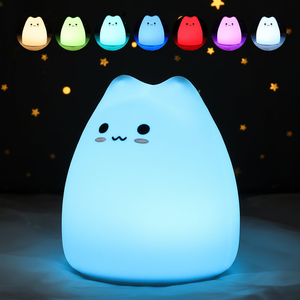 Veilleuse chat multicouleurs