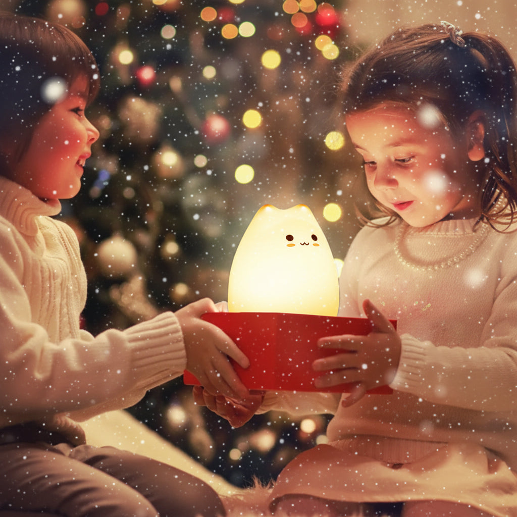 Veilleuse chat noël 